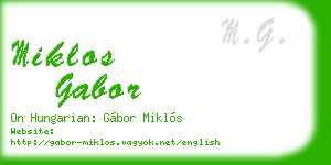 miklos gabor business card